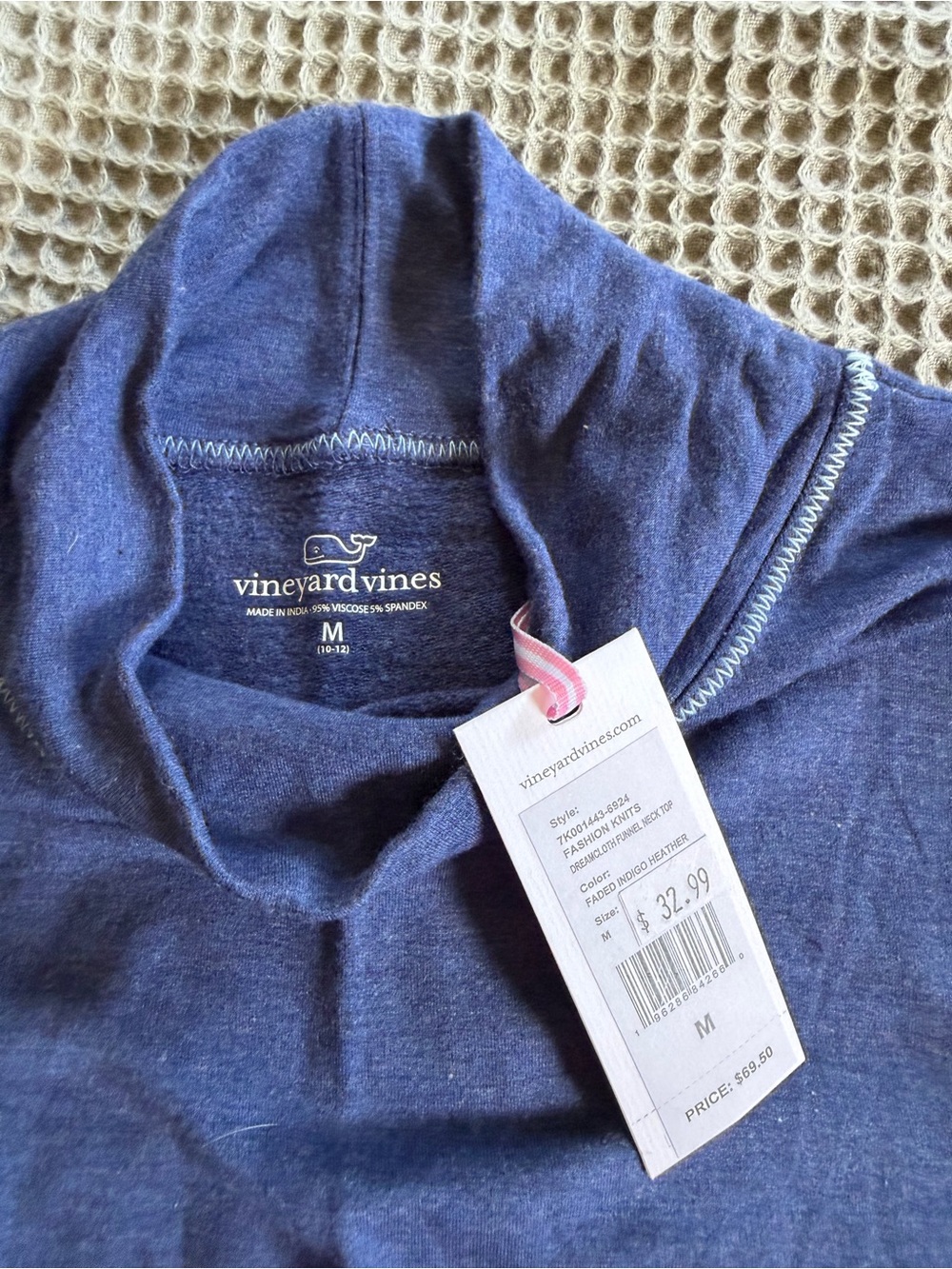 Vineyard Vines Navy Hooded Cowl Neck Pullover